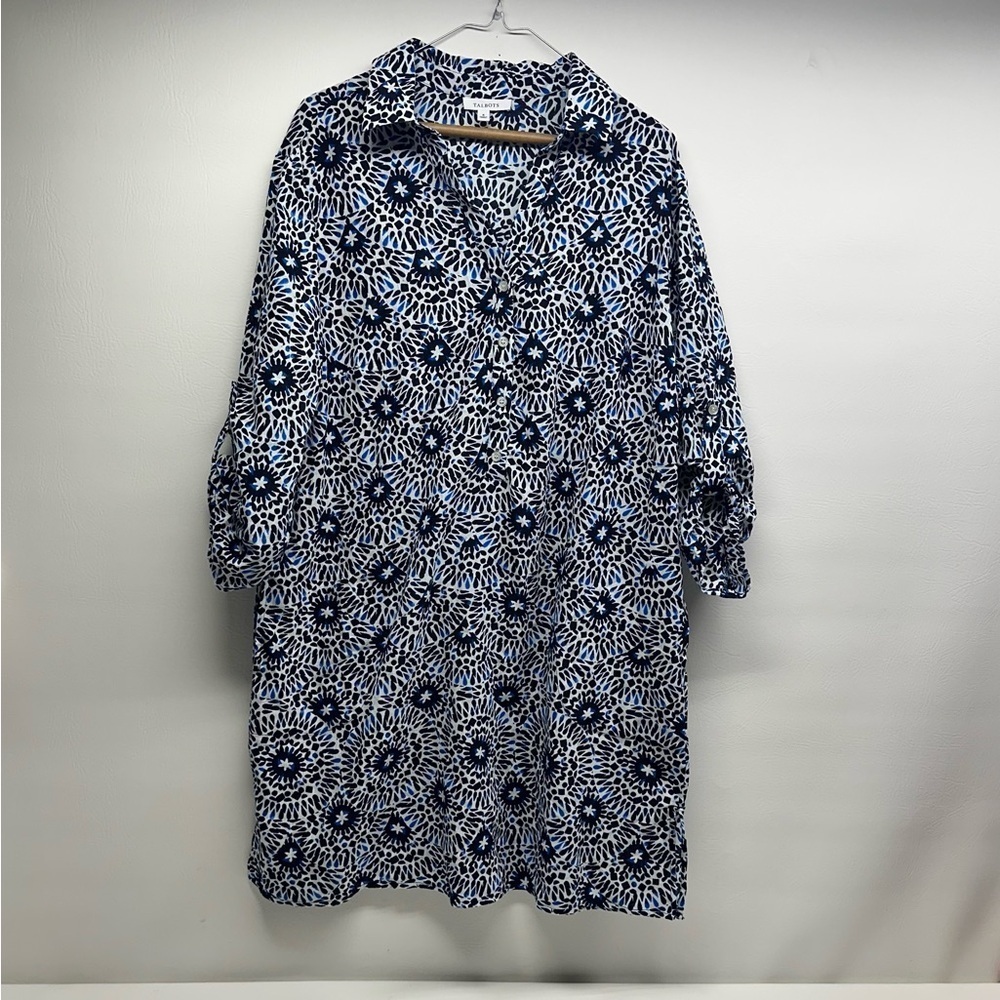 Talbots Cotton Medallion Popover dress Coverup size X